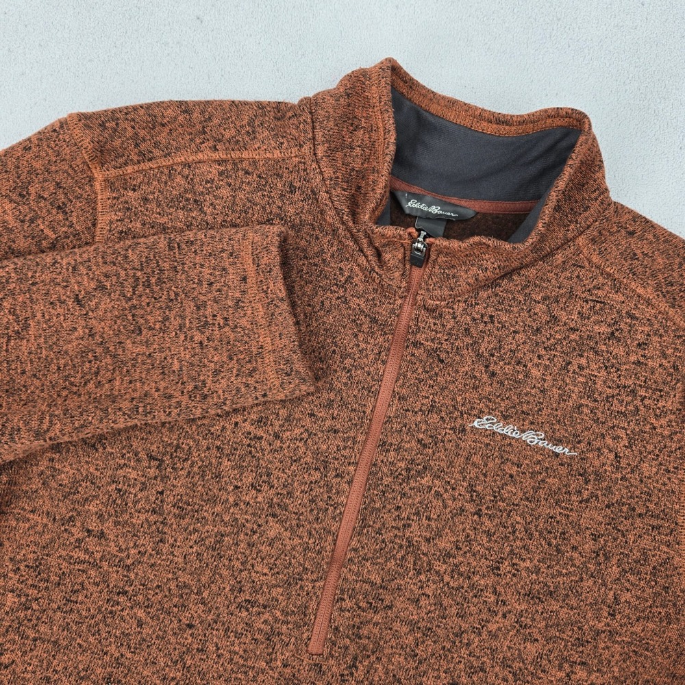 Eddie Bauer Mens Large Pullover Quarter Zip Marled Fleece Gorpcore Outdoor